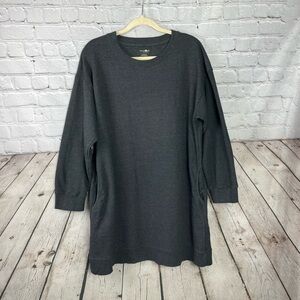 Natural Life Charcoal Gray Sweatshirt Dress Size Large Minimalist Pockets EUC